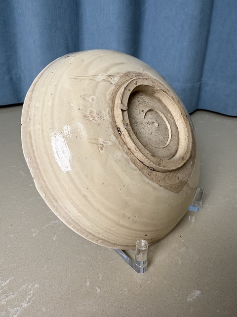 古玩陶瓷明代 磁州窯花卉紋盤拍賣，當前價格360元