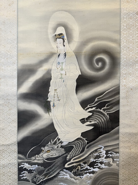 古玩字畫清代 御龍觀音圖真品鑒賞圖