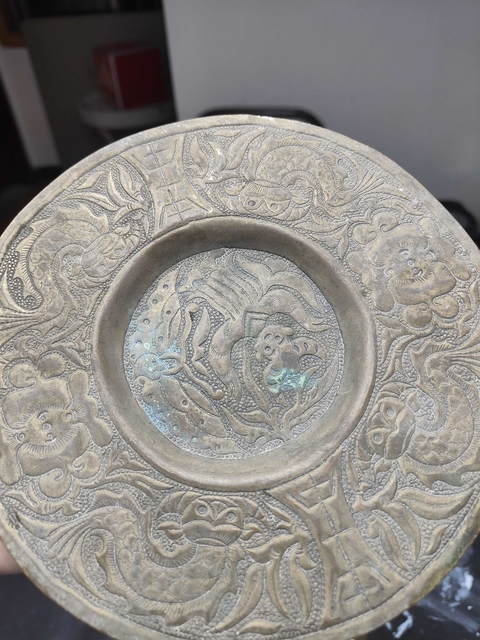 古玩銅器銅盤真品鑒賞圖