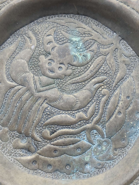 古玩銅器銅盤真品鑒賞圖