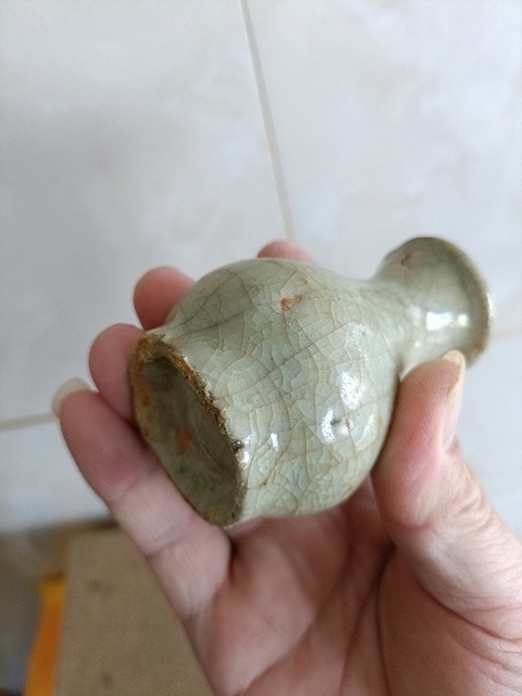 古玩陶瓷龍泉青瓷玉壺春瓶真品鑒賞圖