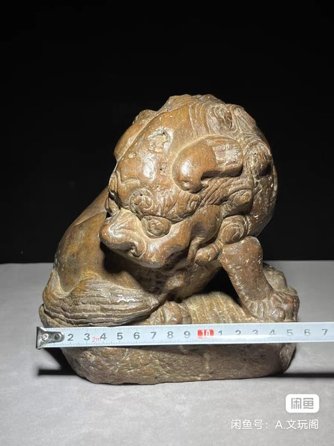 古玩銅器石獅子真品鑒賞圖