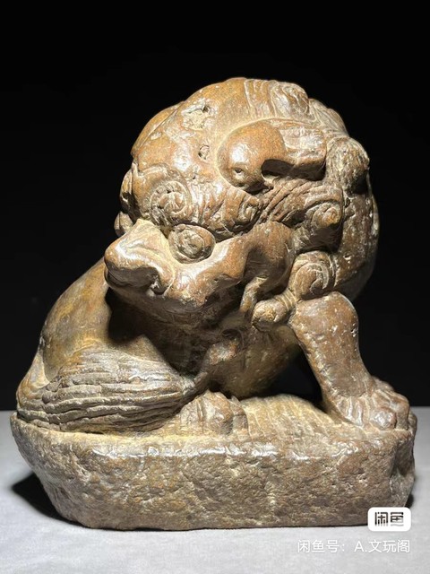 古玩銅器石獅子真品鑒賞圖