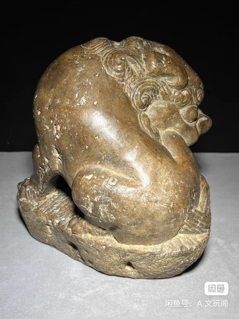 古玩銅器石獅子真品鑒賞圖