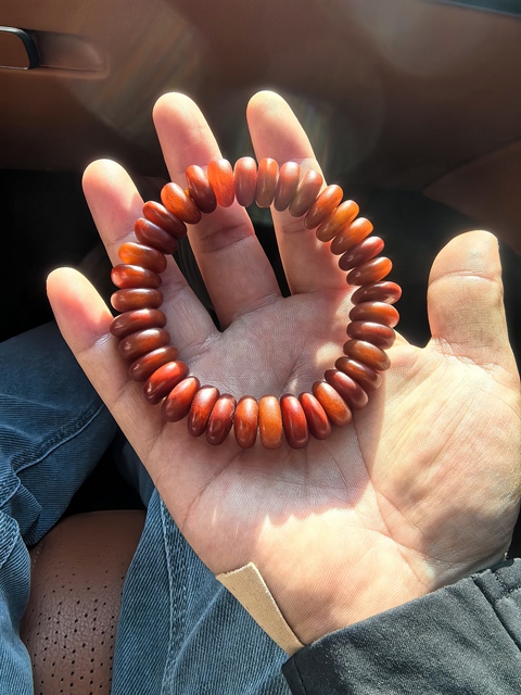 古玩玉器老蜜蠟手串真品鑒賞圖