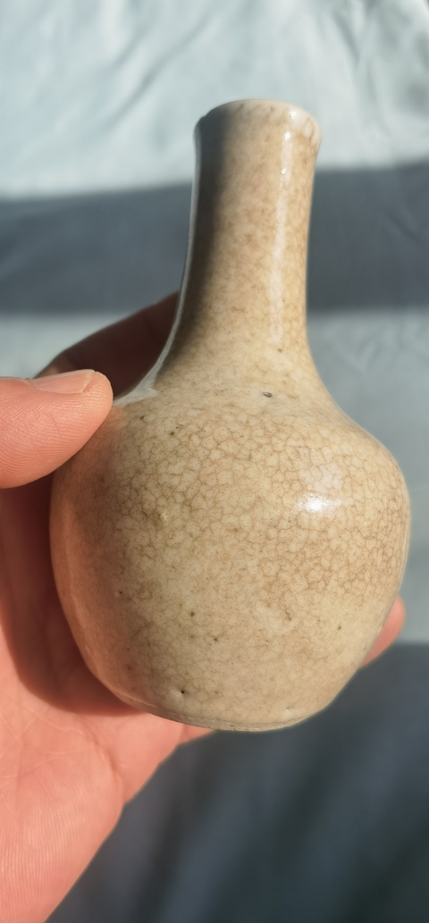 古玩陶瓷哥釉天球瓶真品鑒賞圖