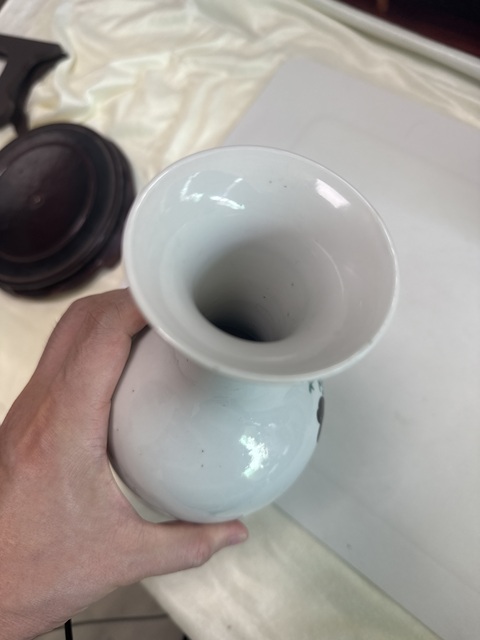 古玩陶瓷粉彩麻姑獻壽圖撇口瓶真品鑒賞圖