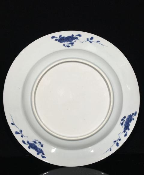 古玩陶瓷清康熙青花提籃盤真品鑒賞圖