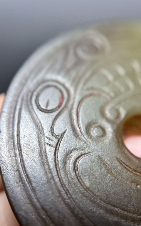 古玩玉器和田玉雕“鳳鳥紋璧”真品鑒賞圖