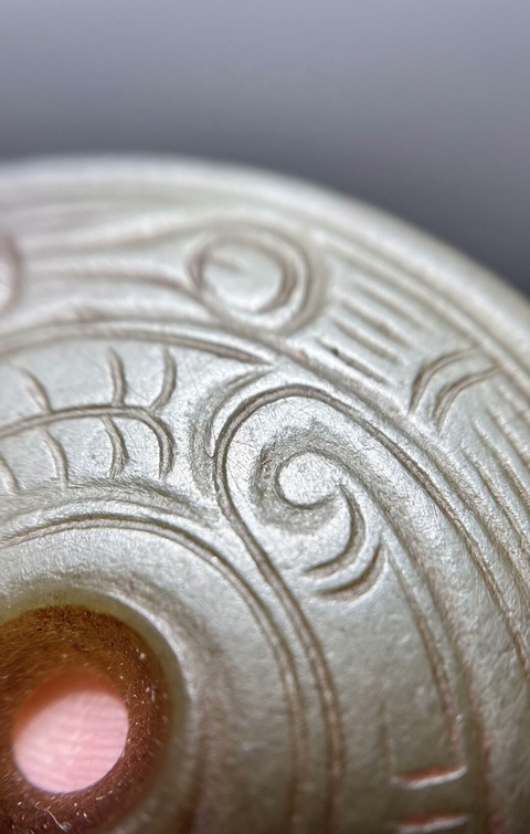 古玩玉器和田玉雕“鳳鳥紋璧”真品鑒賞圖