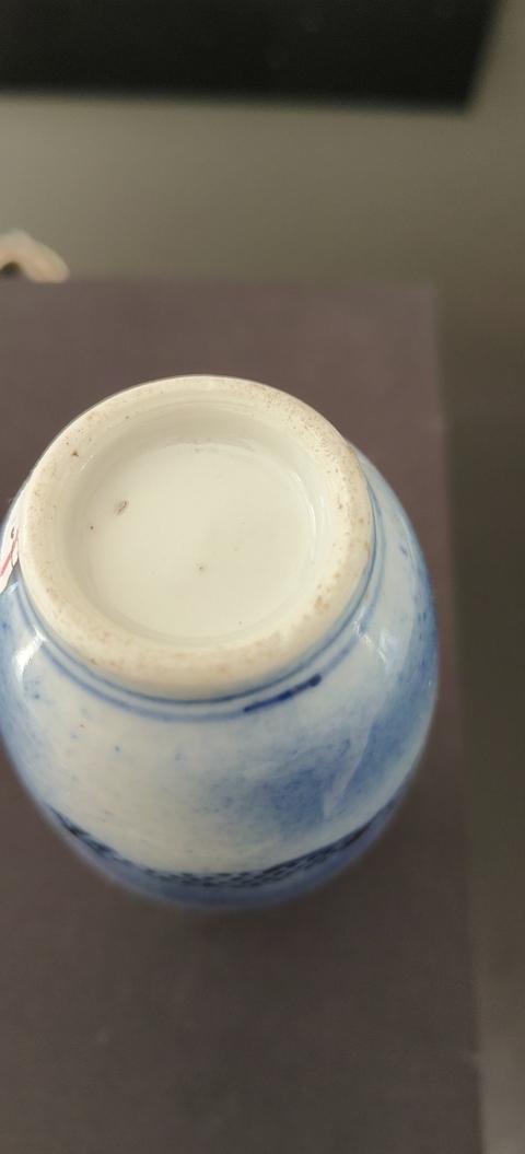 古玩陶瓷吹藍(lán)釉青花龍紋蝠耳瓶真品鑒賞圖