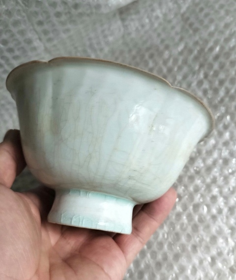 古玩陶瓷青白釉花口碗真品鑒賞圖