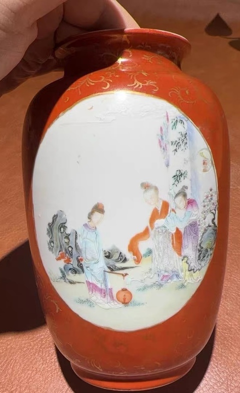 古玩陶瓷民國 粉彩瓶真品鑒賞圖