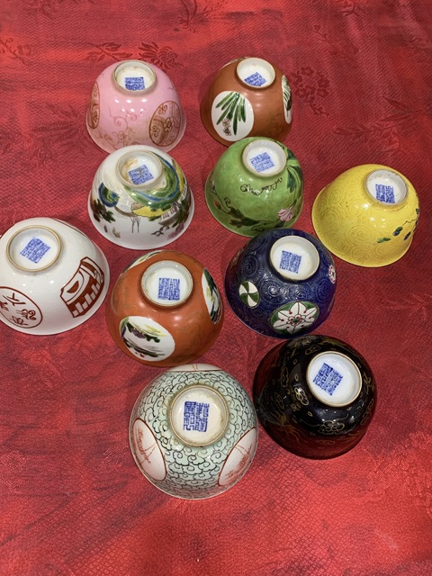 古玩陶瓷清末民初·什錦杯一組十只（日本）真品鑒賞圖