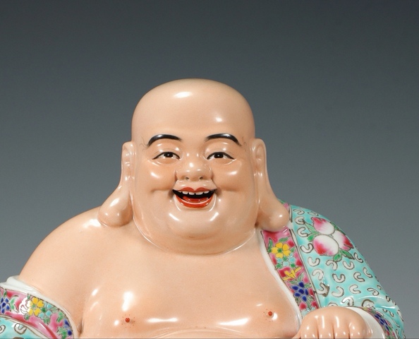 古玩陶瓷彌勒佛塑像真品鑒賞圖