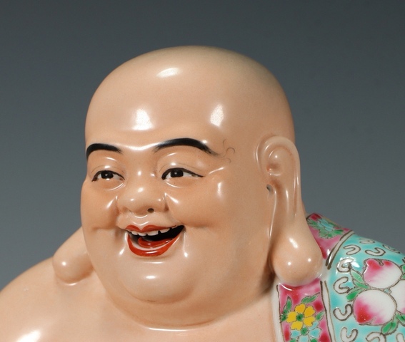 古玩陶瓷彌勒佛塑像真品鑒賞圖