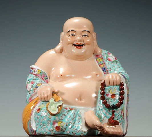 古玩陶瓷彌勒佛塑像真品鑒賞圖