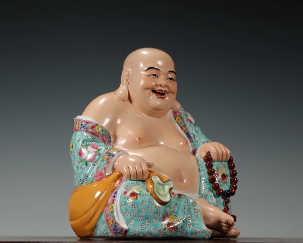 古玩陶瓷彌勒佛塑像真品鑒賞圖