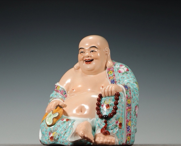 古玩陶瓷彌勒佛塑像真品鑒賞圖