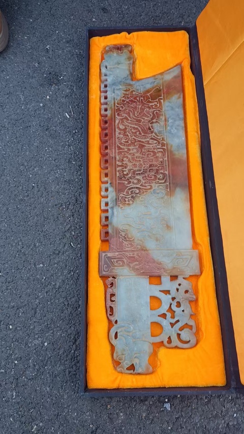 古玩玉器做舊仿古“玉鍘刀”真品鑒賞圖