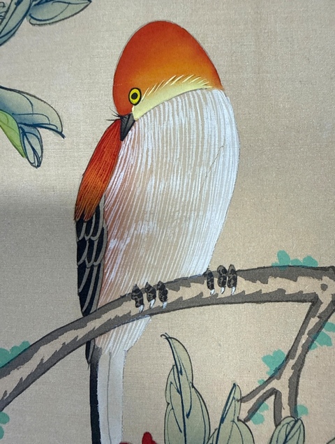 古玩字畫石香工筆花鳥立軸真品鑒賞圖