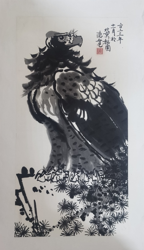 古玩字畫韓美林大師入室弟子中美協會員徐德寬 墨鷹拍賣，當前價格1288元