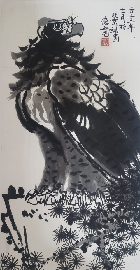 古玩字畫韓美林大師入室弟子中美協會員徐德寬 墨鷹拍賣，當前價格1288元