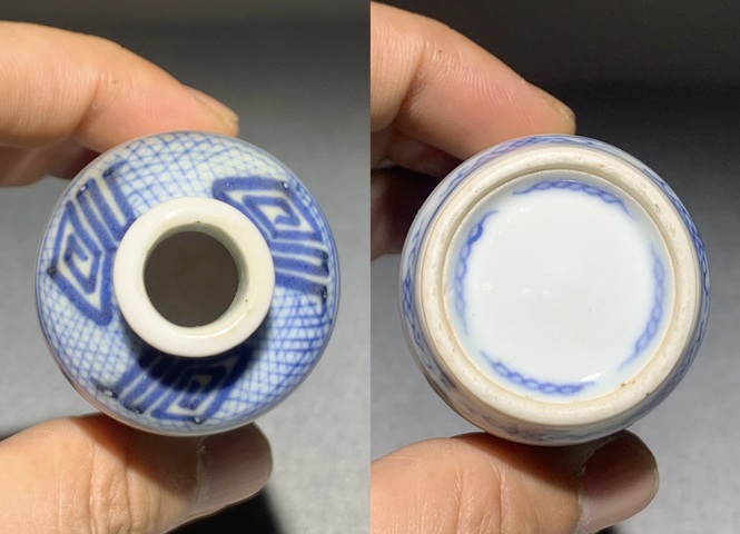 古玩陶瓷青花釉里紅人物故事紋鼻煙壺真品鑒賞圖