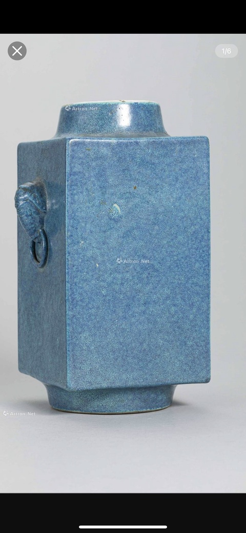 古玩陶瓷爐鈞釉棕仕瓶真品鑒賞圖