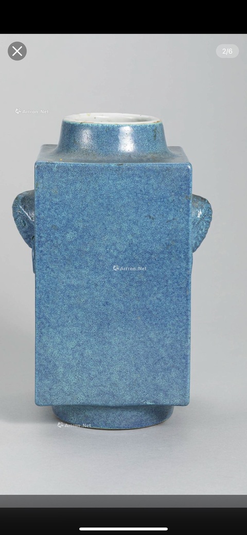 古玩陶瓷爐鈞釉棕仕瓶真品鑒賞圖