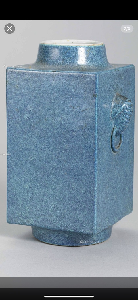 古玩陶瓷爐鈞釉棕仕瓶真品鑒賞圖