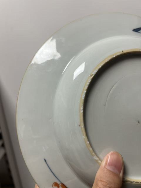 古玩陶瓷青花礬紅描金盤真品鑒賞圖