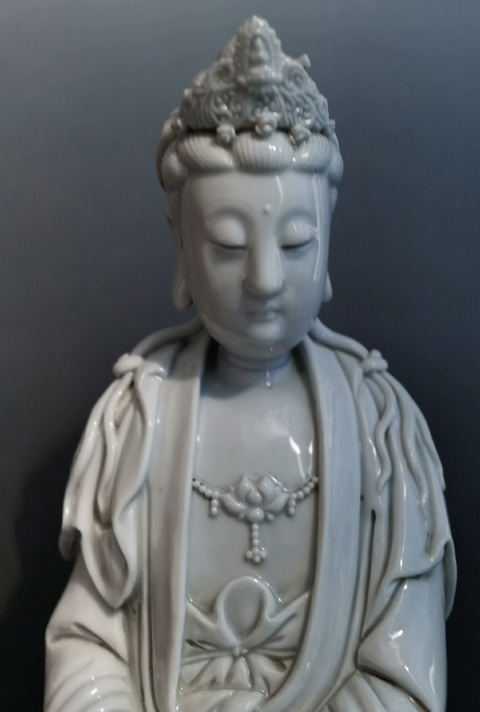 古玩陶瓷德化窯觀音真品鑒賞圖