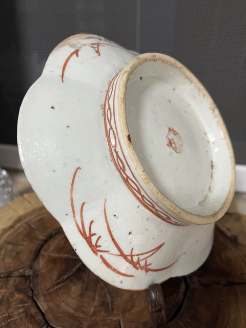 古玩陶瓷松石地粉彩花卉紋貢盤真品鑒賞圖