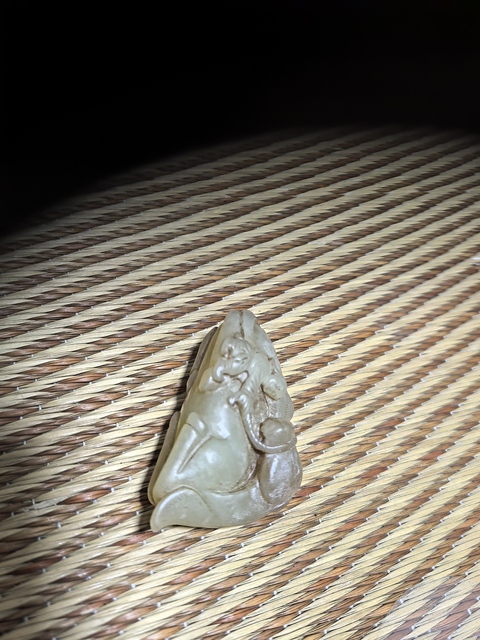 古玩玉器牧駱駝玉擺件真品鑒賞圖