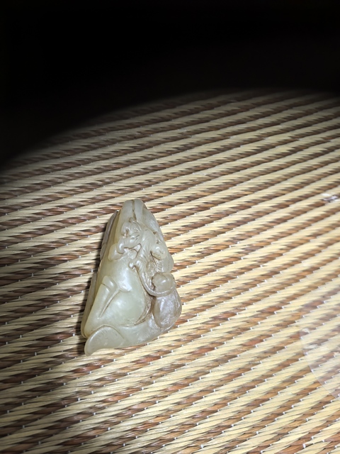 古玩玉器牧駱駝玉擺件真品鑒賞圖