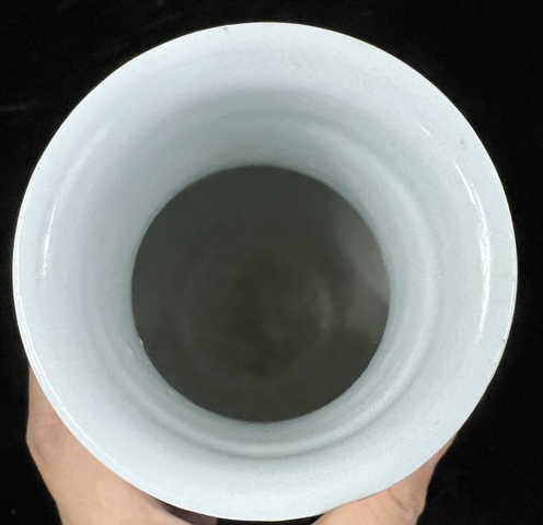 古玩陶瓷清末民初·青釉刻蓮池紋象耳瓶 真品鑒賞圖