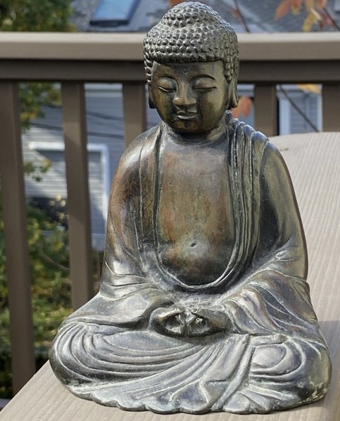 古玩銅器銅阿彌陀佛像真品鑒賞圖