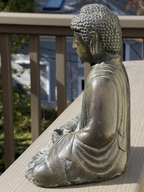 古玩銅器銅阿彌陀佛像真品鑒賞圖