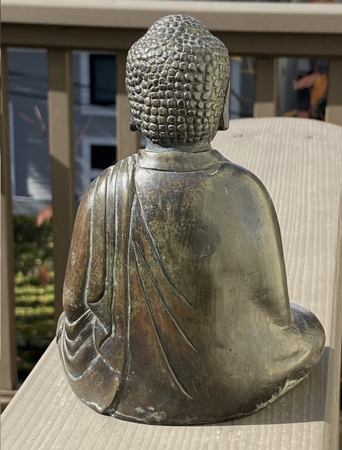 古玩銅器銅阿彌陀佛像真品鑒賞圖