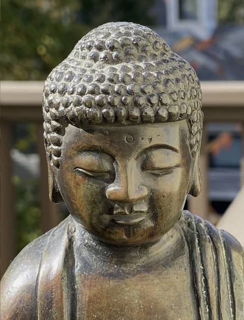 古玩銅器銅阿彌陀佛像真品鑒賞圖