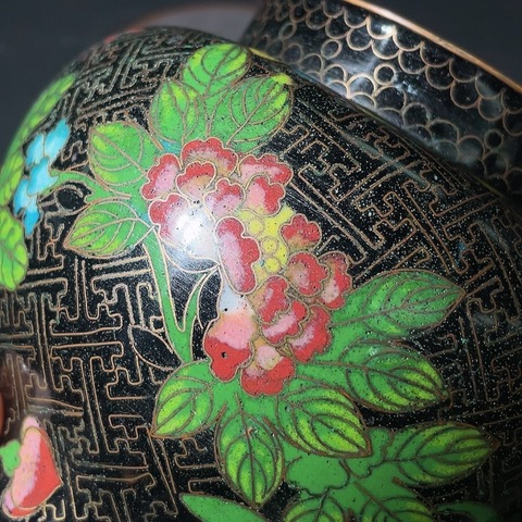 古玩銅器景泰藍蓋缸真品鑒賞圖