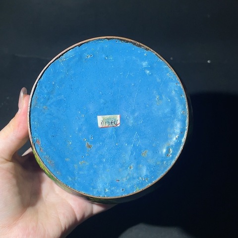 古玩銅器景泰藍蓋缸真品鑒賞圖