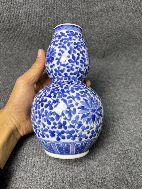 古玩陶瓷青花纏枝西番蓮葫蘆瓶拍賣，當(dāng)前價格1688元