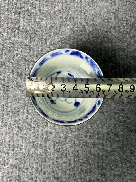 古玩陶瓷青花玲瓏瓷一鷺蓮科紋杯拍賣，當前價格1288元