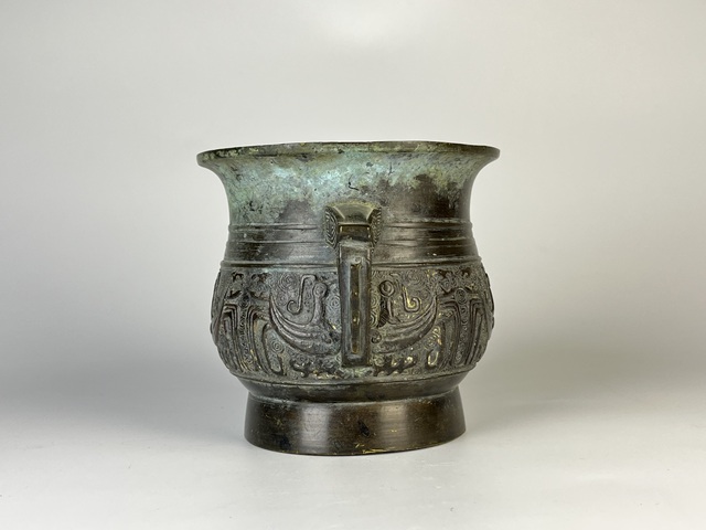 古玩銅器銅尊真品鑒賞圖