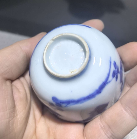 古玩陶瓷青花蝶戀花紋杯真品鑒賞圖