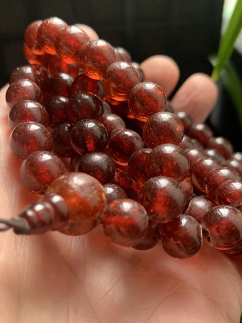 古玩玉器清代108顆天然琥珀珠串拍賣，當前價格150000元