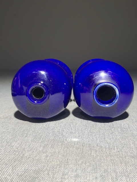 古玩陶瓷晚清祭藍釉梅瓶【一對】拍賣，當前價格2800元