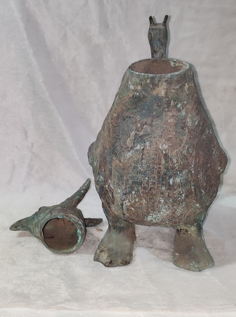 古玩字畫明銅瑞鳥執(zhí)壺拍賣，當(dāng)前價格2188元